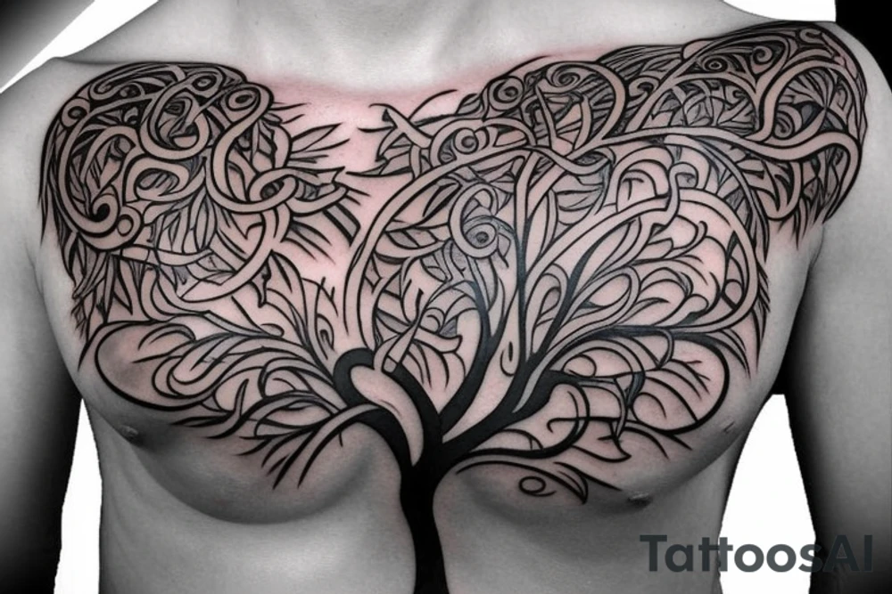 Tree of life chest tattoo tattoo idea