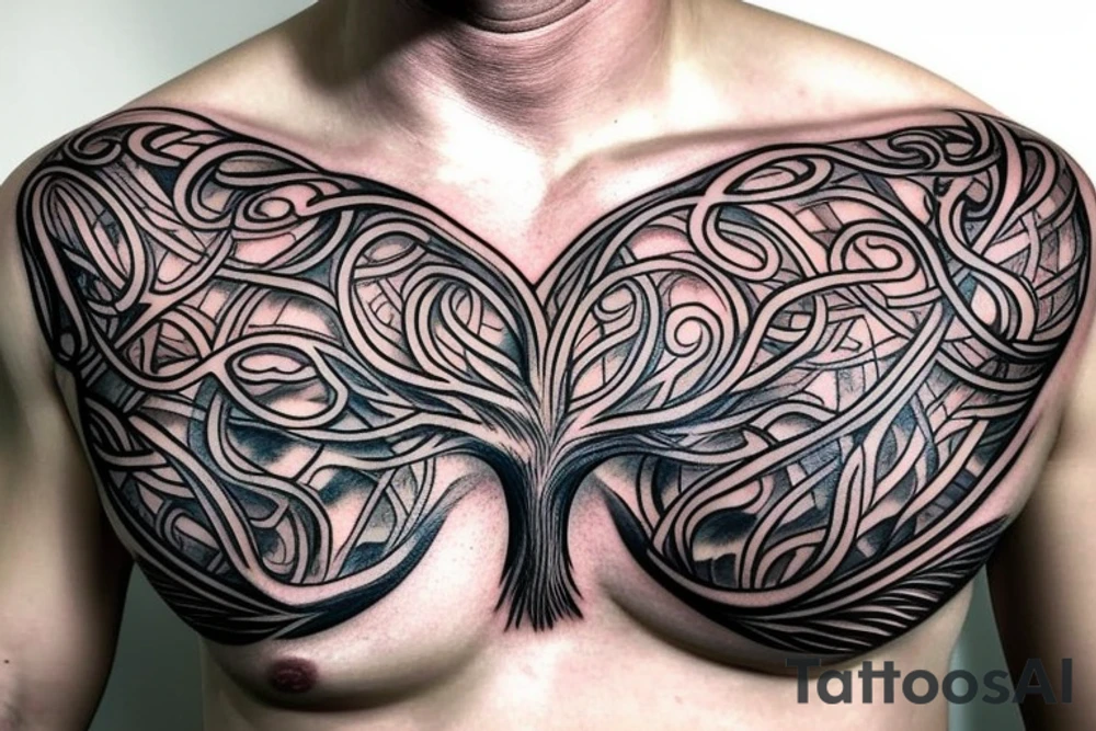Tree of life chest tattoo tattoo idea
