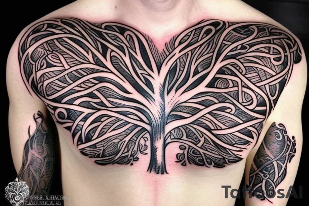 Tree of life chest tattoo tattoo idea