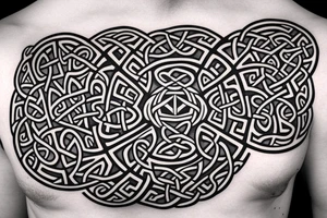 Tree of life Celtic faces
chest tattoo tattoo idea