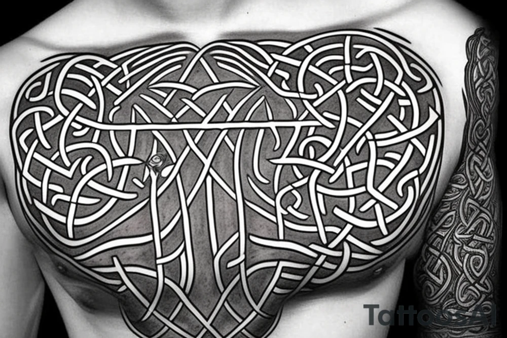 Tree of life Celtic faces
chest tattoo tattoo idea