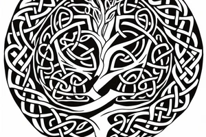 Tree of life Celtic faces
chest tattoo tattoo idea