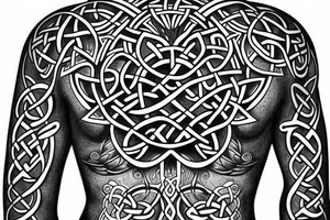 Tree of life Celtic faces
chest tattoo tattoo idea
