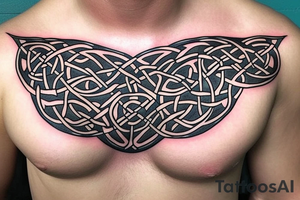 Tree of life Celtic faces
chest tattoo tattoo idea