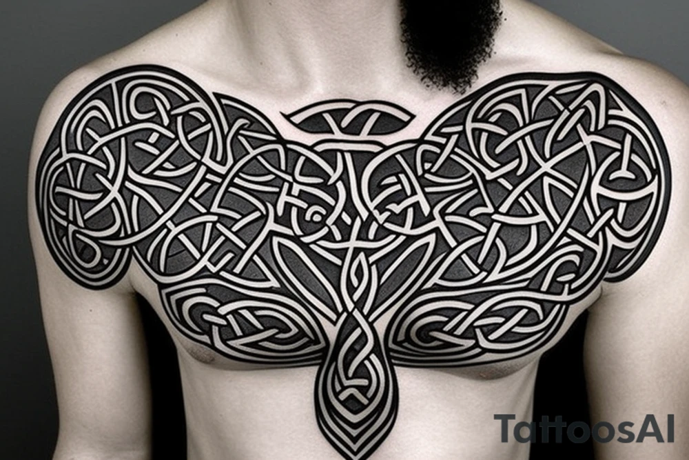 Tree of life Celtic faces
chest tattoo tattoo idea
