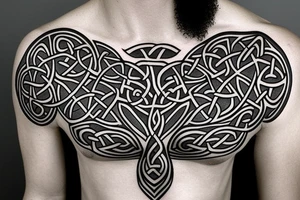 Tree of life Celtic faces
chest tattoo tattoo idea