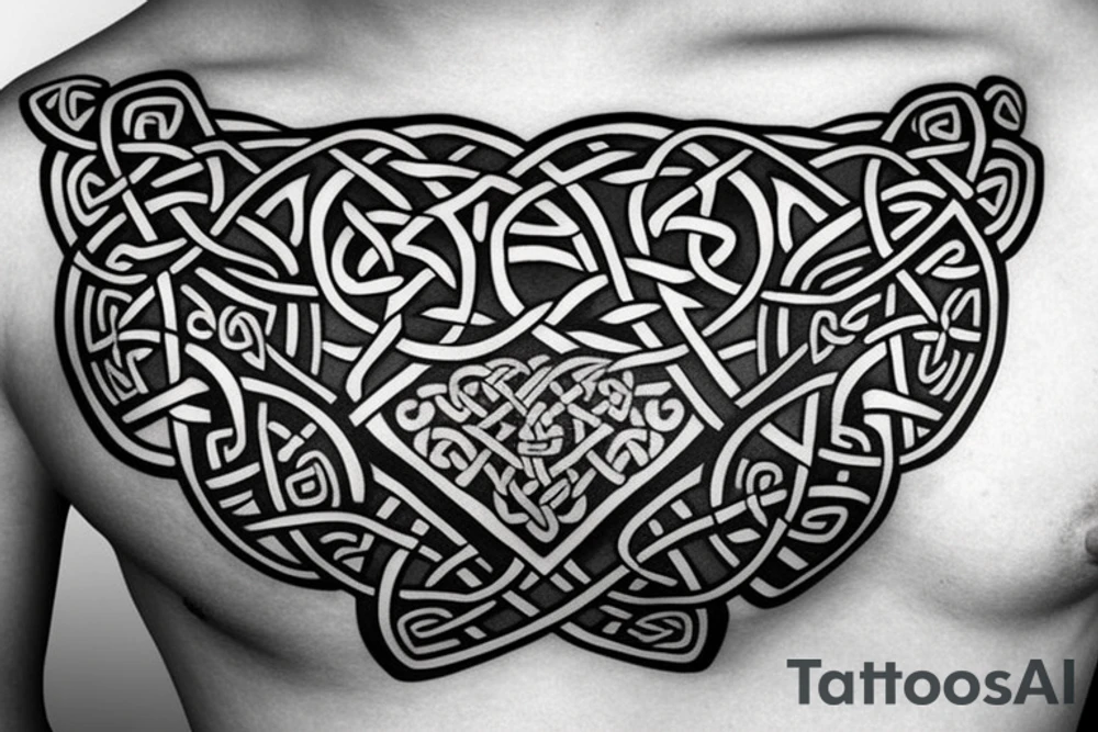 Tree of life Celtic faces
chest tattoo tattoo idea