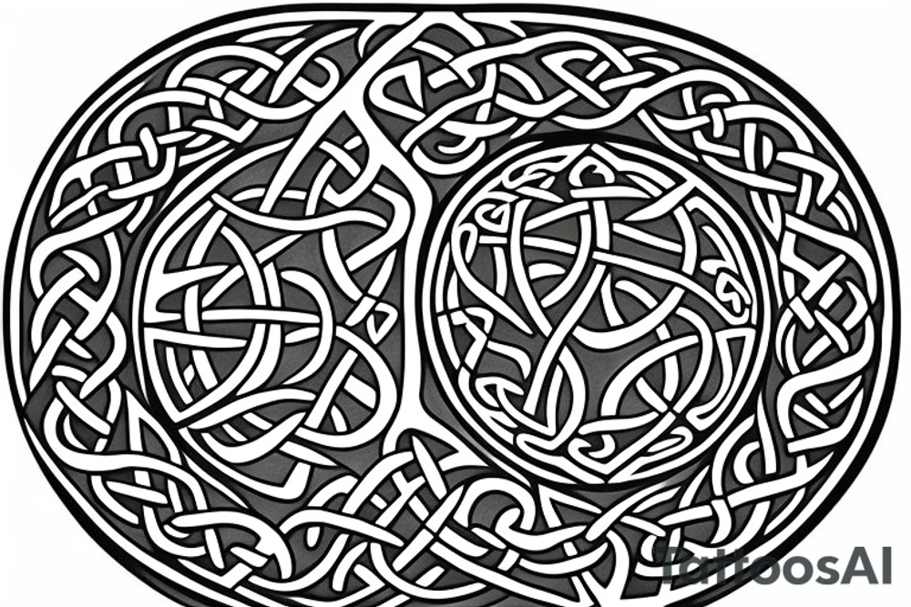 Tree of life Celtic faces
chest tattoo tattoo idea