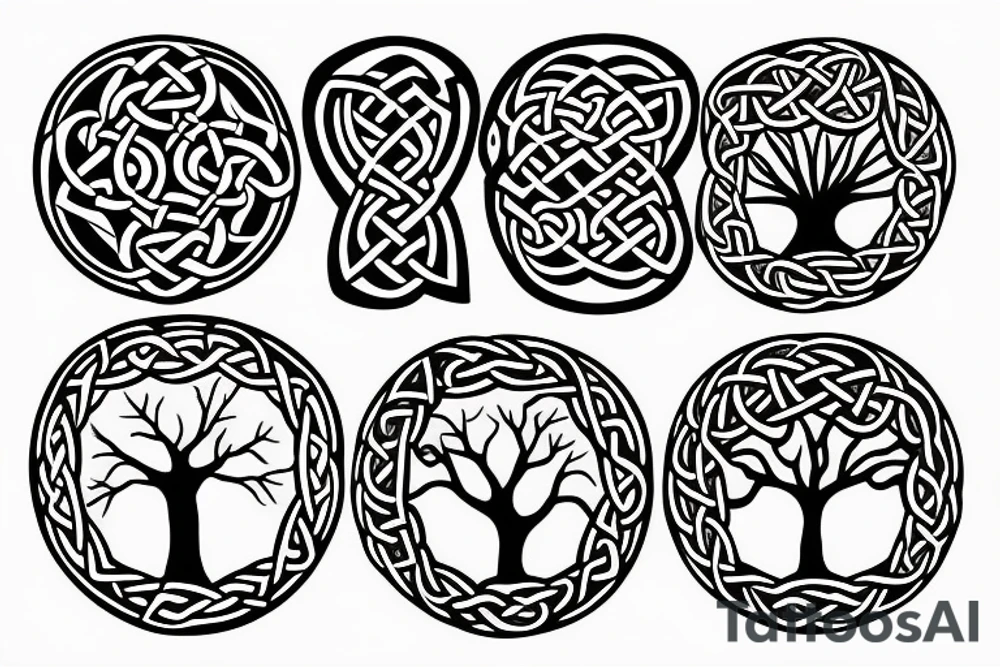 Tree of life Celtic faces
chest tattoo tattoo idea
