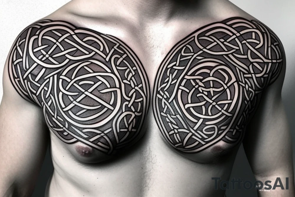 Tree of life Celtic faces
chest tattoo tattoo idea