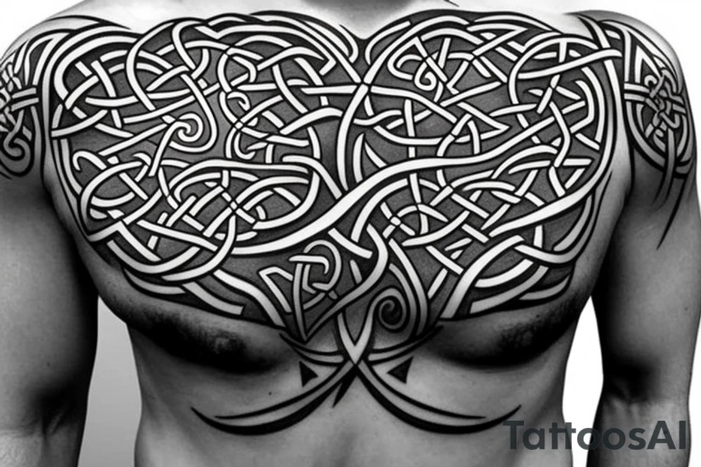 Tree of life Celtic faces
chest tattoo tattoo idea