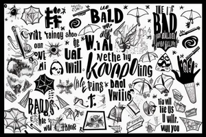 Use the words “I will keep the bad things from you" to make the shape of an umbrella tattoo idea