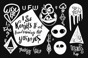 Use the words “I will keep the bad things from you" to make the shape of an umbrella tattoo idea