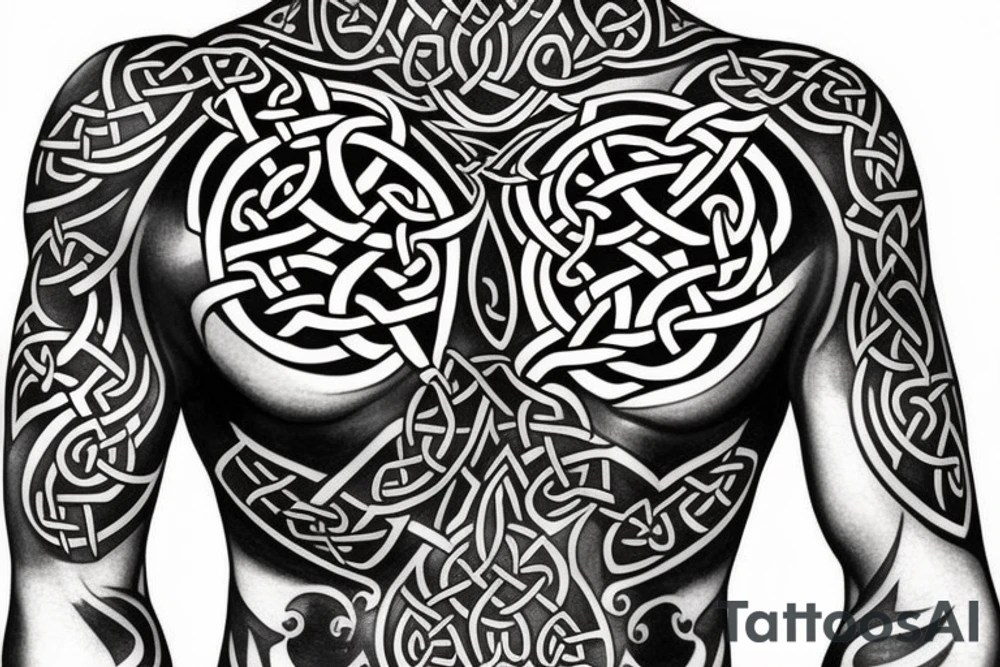 Celtic style chest tattoos tattoo idea