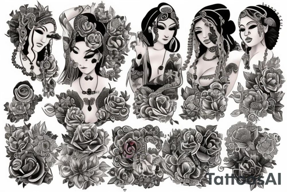 Gypsy style chest tattoos tattoo idea