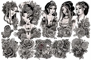 Gypsy style chest tattoos tattoo idea