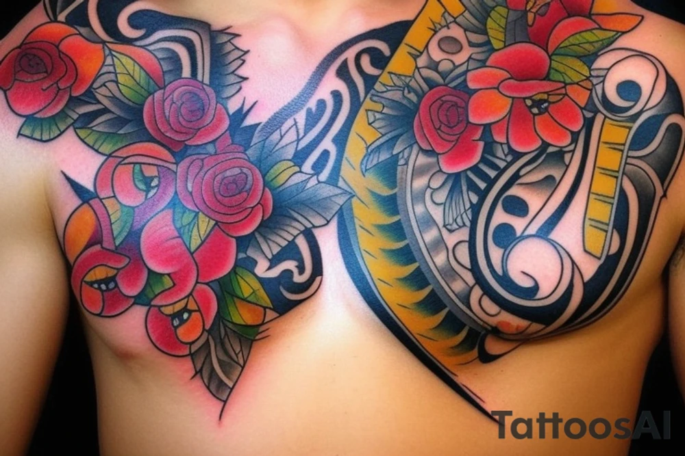 Gypsy style chest tattoos tattoo idea