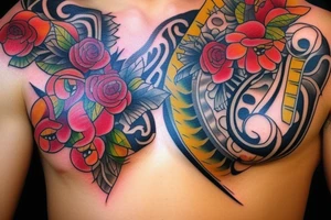 Gypsy style chest tattoos tattoo idea