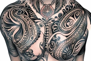 Gypsy style chest tattoos tattoo idea