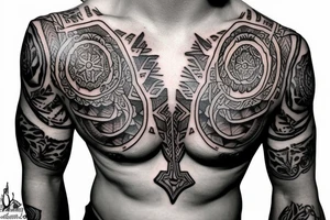 Gypsy chest tattoo tattoo idea