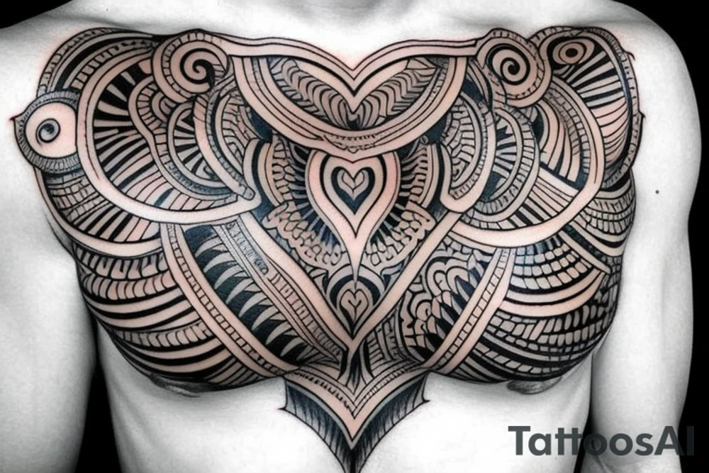 Indian style chest tattoo tattoo idea