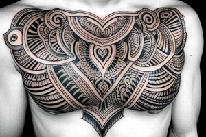 Indian style chest tattoo tattoo idea