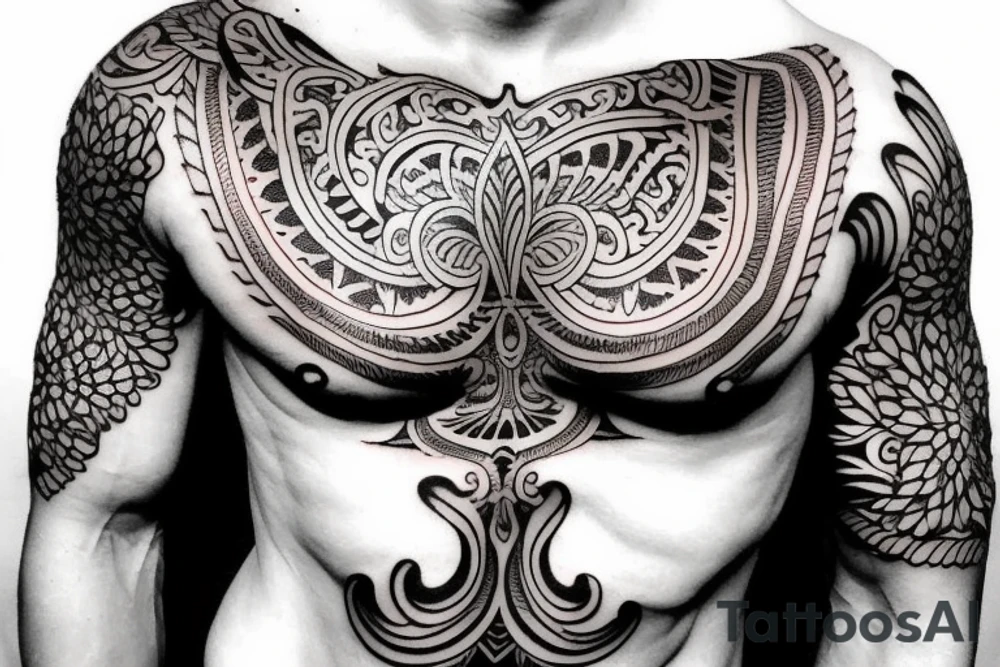 Indian style chest tattoo tattoo idea