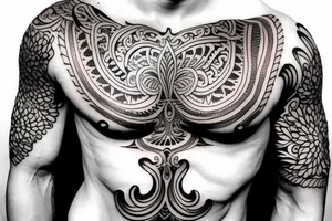 Indian style chest tattoo tattoo idea