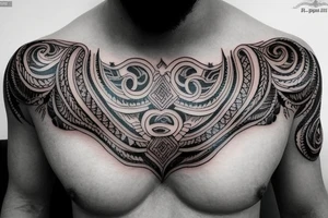 Indian style chest tattoo tattoo idea