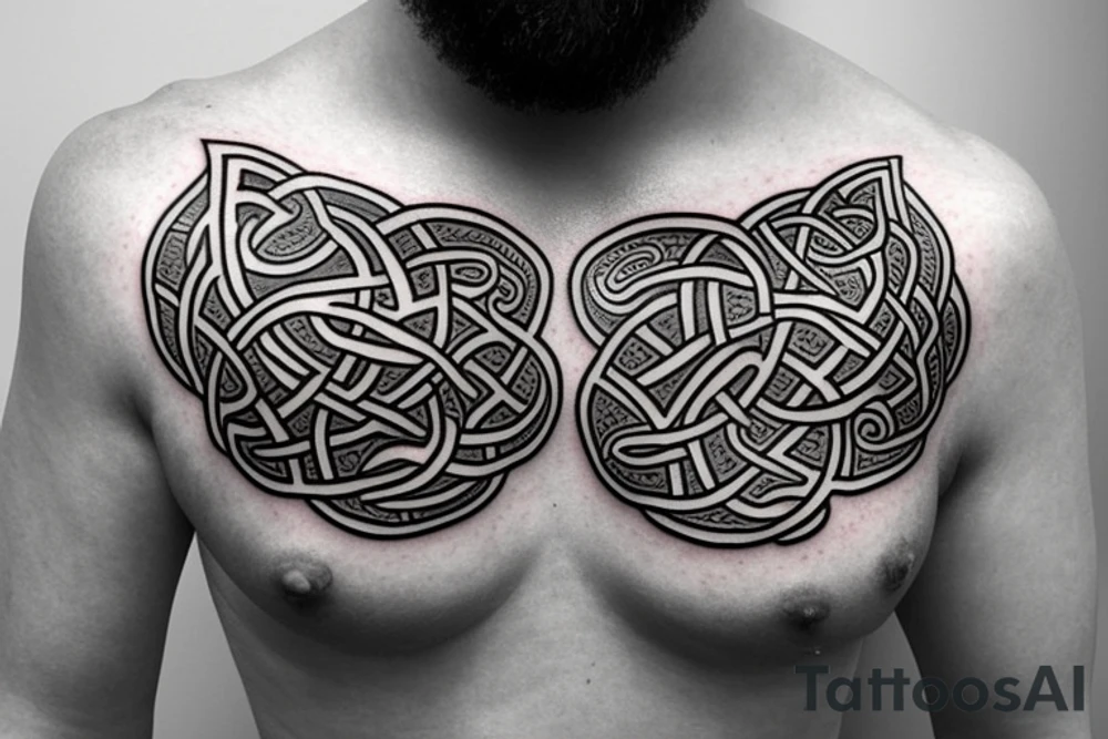Celtic animal chest covering tattoo idea