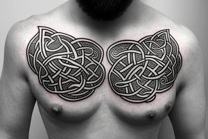 Celtic animal chest covering tattoo idea