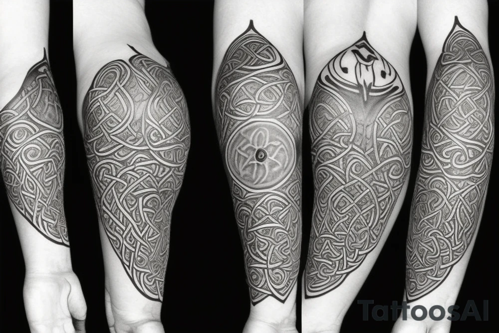 Celtic animal chest covering tattoo idea