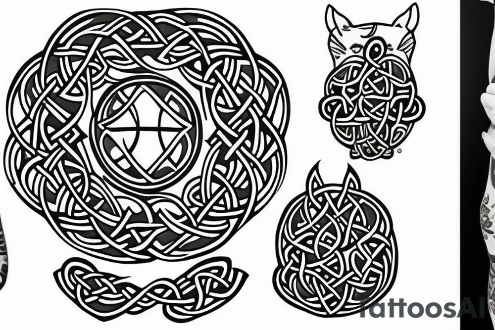 Celtic animal chest covering tattoo idea