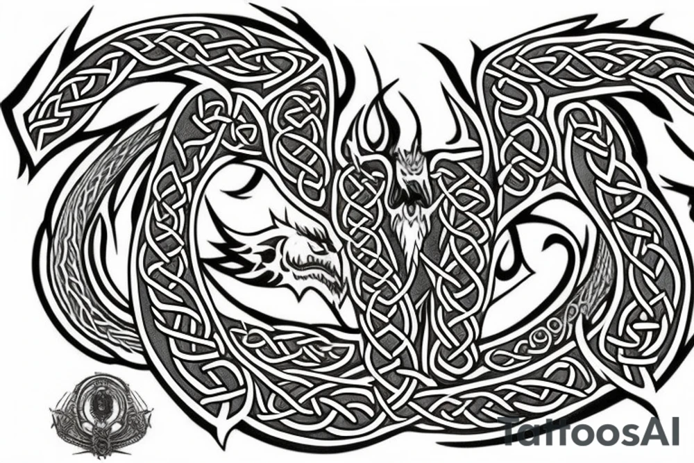 Celtic dragon chest tattoo tattoo idea