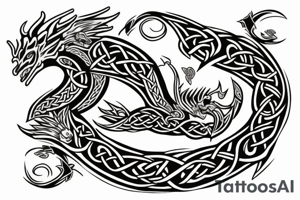 Celtic dragon chest tattoo tattoo idea