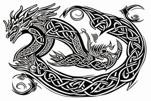 Celtic dragon chest tattoo tattoo idea