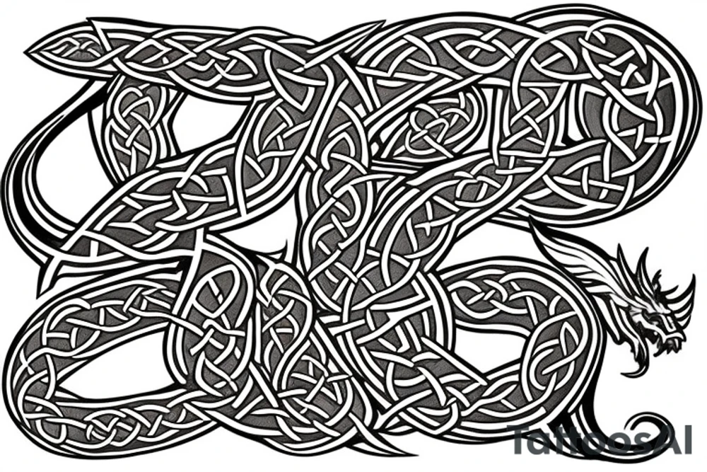 Celtic dragon chest tattoo tattoo idea