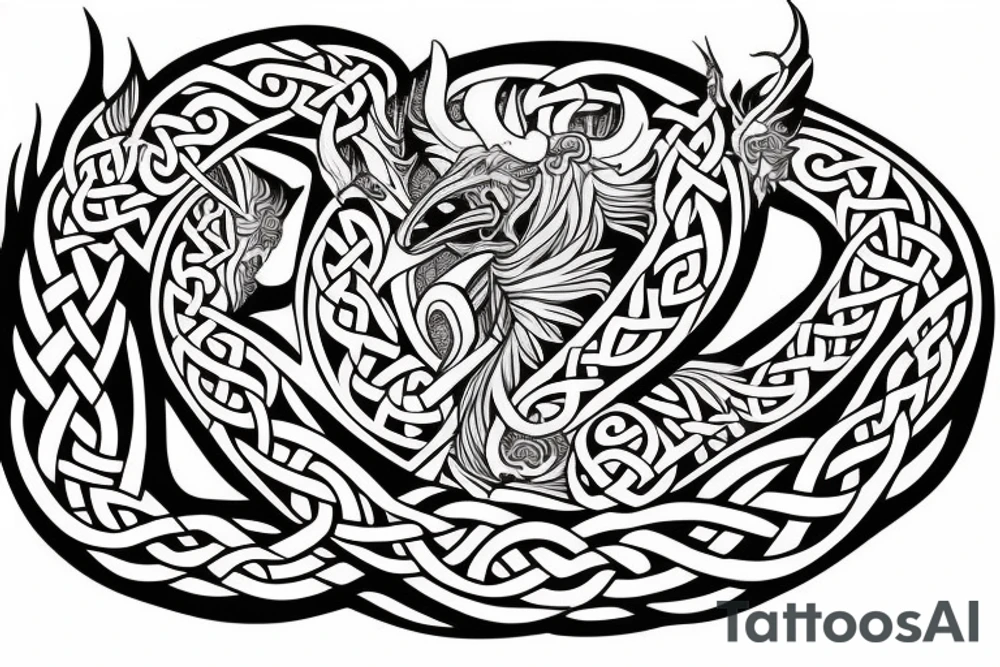 Celtic dragon chest tattoo tattoo idea