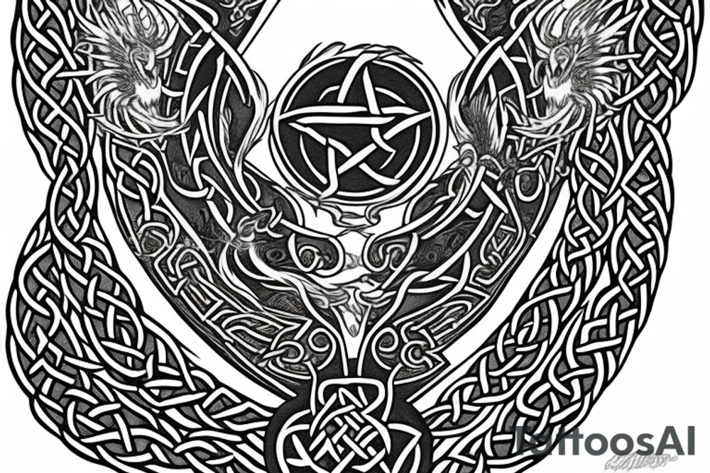 Celtic dragon chest tattoo tattoo idea