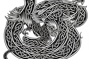 Celtic dragon chest tattoo tattoo idea