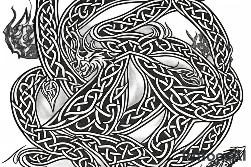 Celtic dragon chest tattoo tattoo idea
