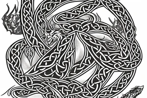 Celtic dragon chest tattoo tattoo idea