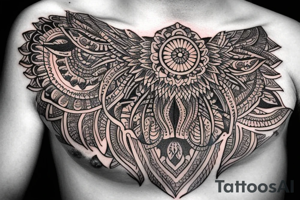 Mandala elephant
chest tattoo tattoo idea