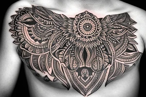 Mandala elephant
chest tattoo tattoo idea