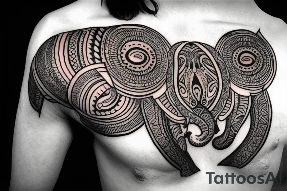 Mandala elephant
chest tattoo tattoo idea