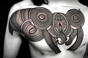 Mandala elephant
chest tattoo tattoo idea