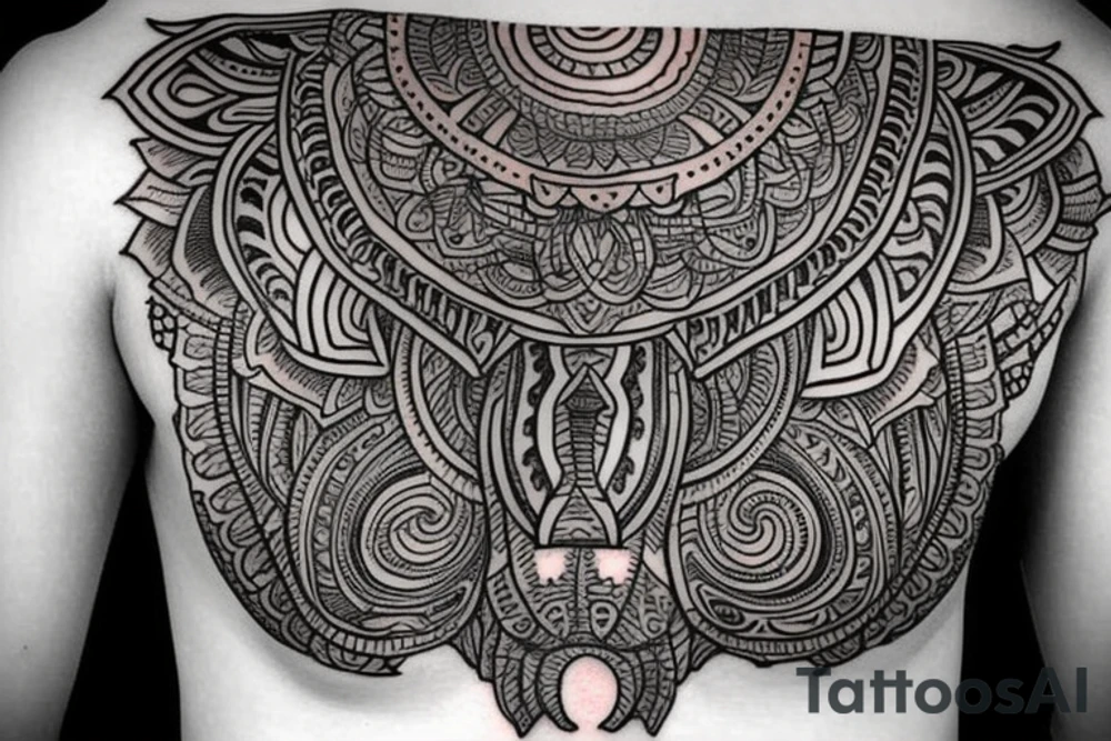 Mandala elephant
chest tattoo tattoo idea