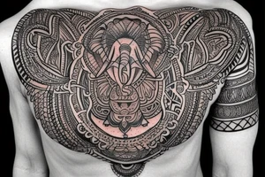 Mandala elephant
chest tattoo tattoo idea