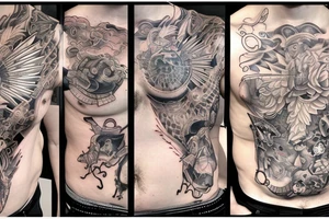 Mean pectorals tattoo tattoo idea