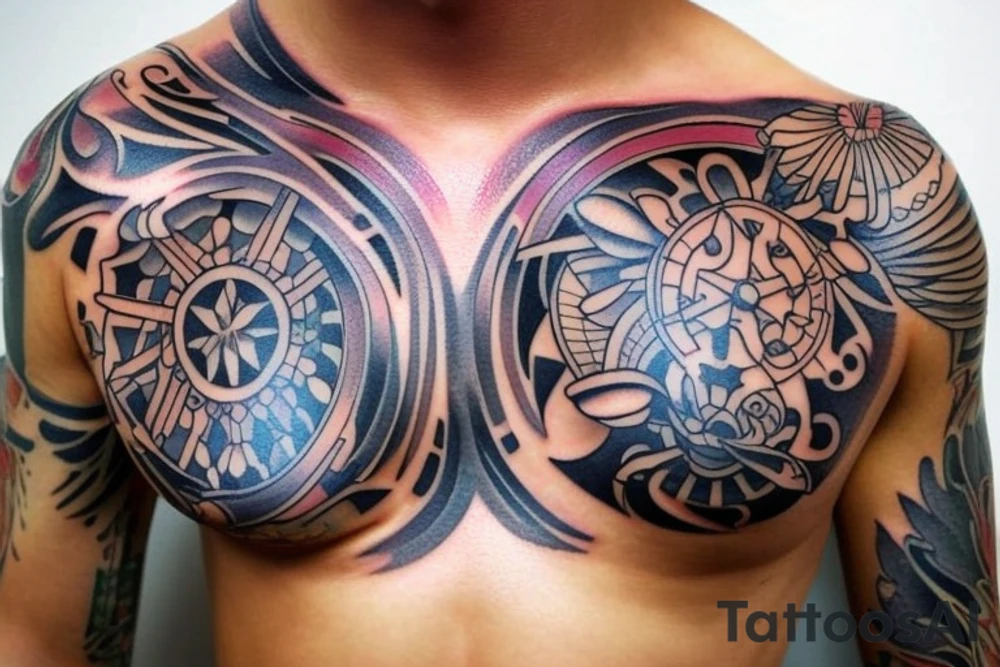 Masculine chest tattoos tattoo idea
